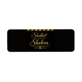 Shabbat Shalom Judisk Judaica Guld Svart Lyx Returadress Etikett