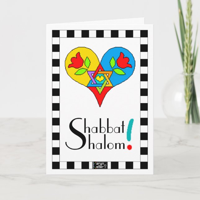 Shabbat Shalom Magen David-hälsningskort Kort (Framsida)
