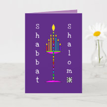 Shabbat Shalom Menorah-hälsningskort