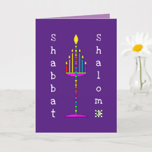 Shabbat Shalom Menorah-hälsningskort Kort