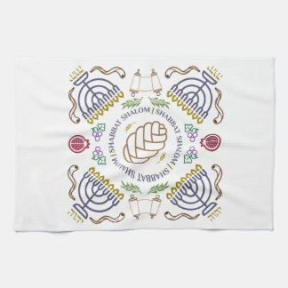 Shabbat Shalom Modern Hand Towel Kökshandduk