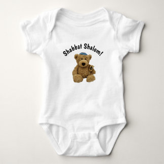Shabbat Shalom Nalle Baby Bodykostym T Shirt