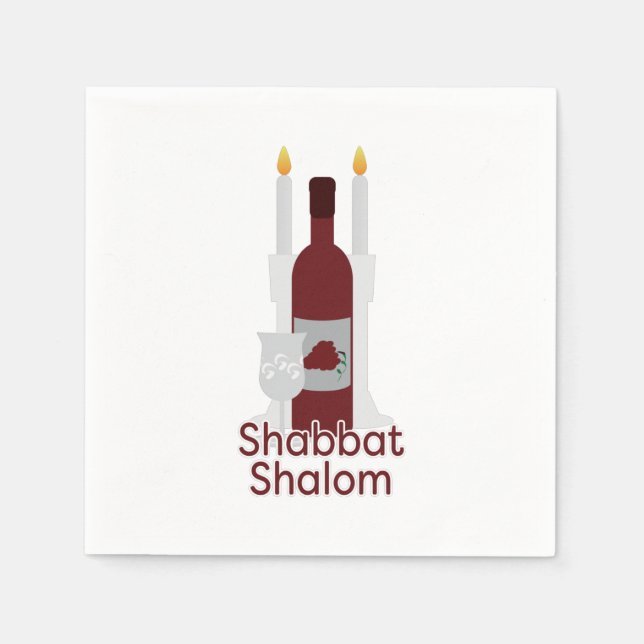 Shabbat Shalom Pappersservett (Framsidan)
