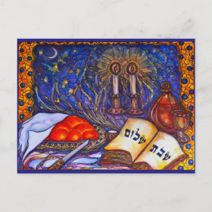 Shabbat Shalom Postcard Vykort