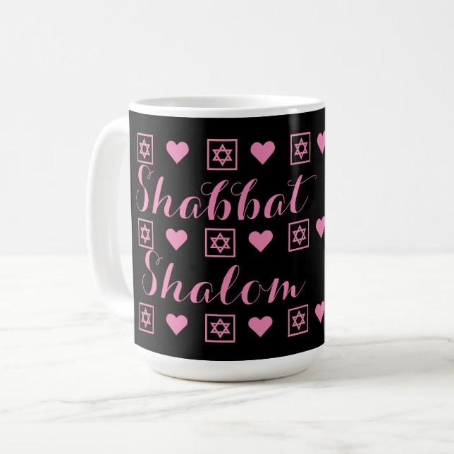 Shabbat Shalom sabbat Kaffemugg (Framsida vänster)