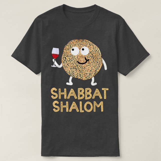 Shabbat Shalom Shirt Funny Matzo Ansikte Lycklig P T Shirt (Design framsida)