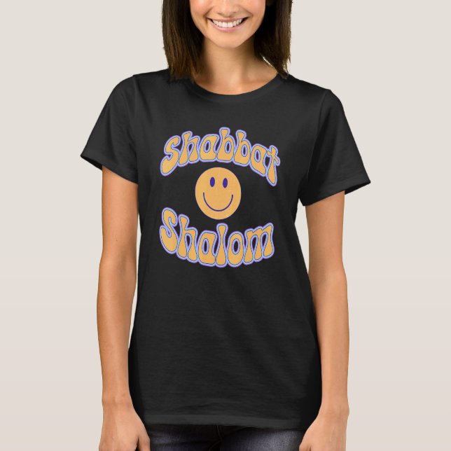 Shabbat Shalom T Shirt (Framsida)