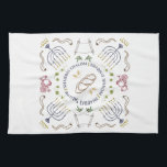 Shabbat Shalom Traditional Hand towel Kökshandduk<br><div class="desc">Eklectiskt bibliskt motiv mönster. på handduk.</div>