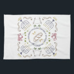 Shabbat Shalom Traditional Hand towel Kökshandduk<br><div class="desc">Eklectiskt bibliskt motiv mönster. på handduk.</div>