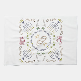 Shabbat Shalom Traditional Hand towel Kökshandduk