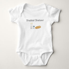 Shabbat Sketch Baby Bodydräkt T Shirt