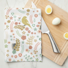 Shabby Birds & Grenar White Kökshandduk