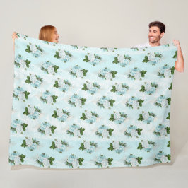 Shabby Blommigt Aqua Series Design 1 Fleecefilt