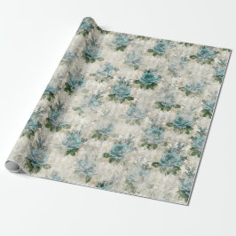Shabby Blommigt Aqua Series Design 2 Presentpapper