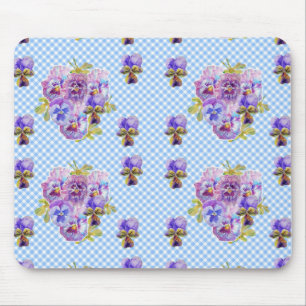 Shabby Blue Pansy blommigt Computer Musmatta Pad