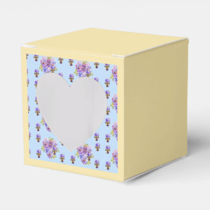 Shabby Blue Pansy Blommigt Tea Party Cake Favoritb Presentaskar