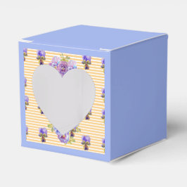 Shabby Blue Pansy Blommigt Tea Party Cake Favoritb Presentaskar