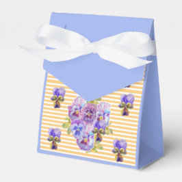 Shabby Blue Pansy Blommigt Tea Party Cake Favoritb Presentaskar