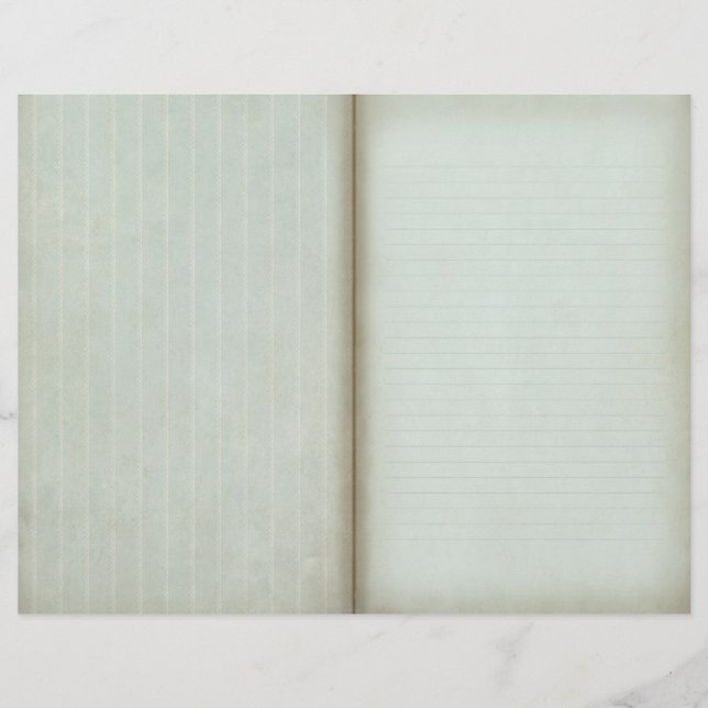 Shabby Blue Stripe Scrapbook Journal Page (Framsida)