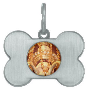 Shabby-Chandelier-Bling-4-Guld-PET TAG ID-bricka Husdjur