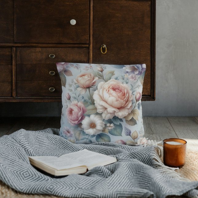 Shabby Chic Antik Ros  Kudde (Skapare uppladdad)