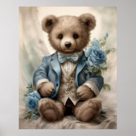 Shabby Chic Antik Teddypojke Poster