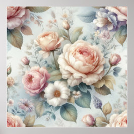 Shabby chic Antique Ro Poster