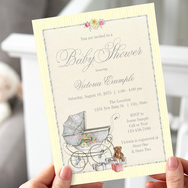 Shabby Chic Bebis Shower Inbjudningar (Skapare uppladdad)