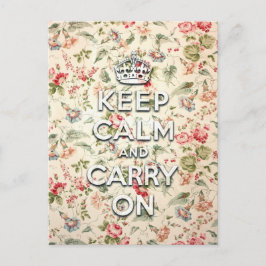 Shabby chic behålla lugn och fortsätt vykort