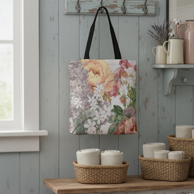 Shabby chic Bevackra Wildblommor Tygkasse (Skapare uppladdad)