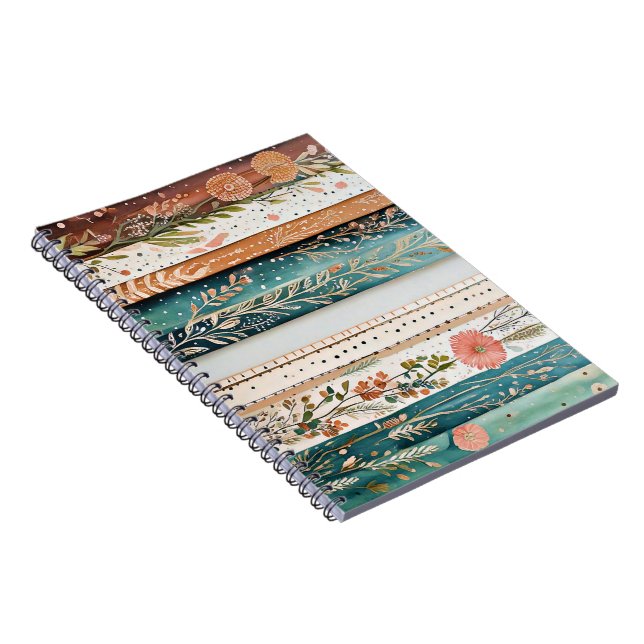 Shabby chic blandad mönster anteckningsbok (Högra Sidan)