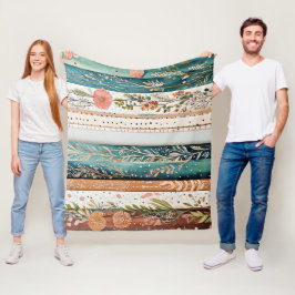 Shabby chic blandad mönster fleecefilt