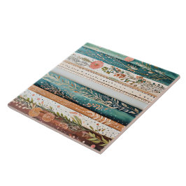 Shabby chic blandad mönster kakelplatta