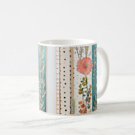 Shabby chic blandade mönster kaffemugg