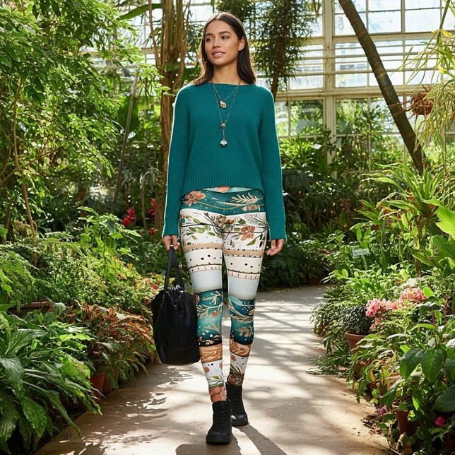 Shabby chic blandade mönster leggings (Skapare uppladdad)