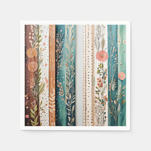 Shabby chic blandade mönster pappersservett (Framsidan)