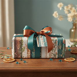 Shabby chic blandade mönster presentpapper