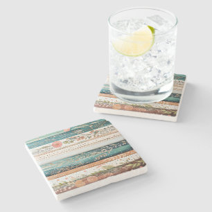 Shabby chic blandade mönster stenunderlägg