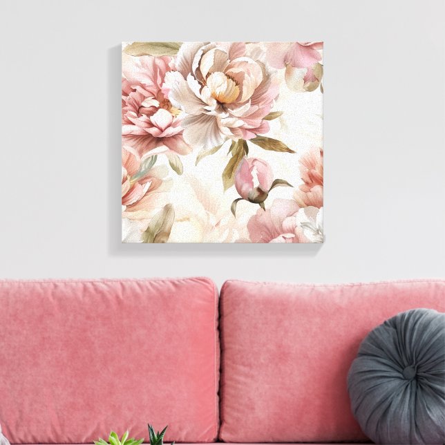 Shabby chic blommande rosor stuga core canvastryck (Insitu (Vardagsrum))