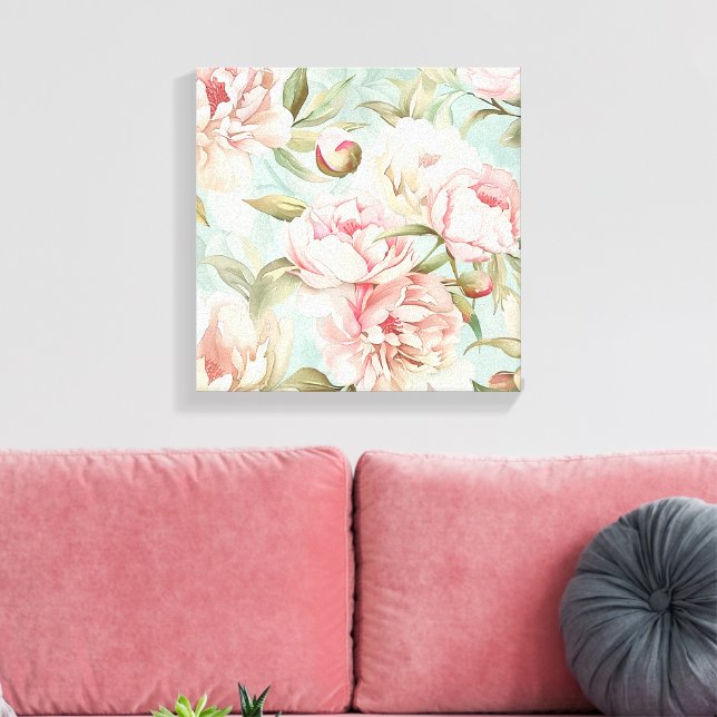 Shabby chic blommande rosor stuga core canvastryck (Insitu (Vardagsrum))