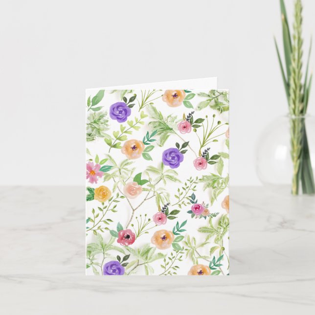 Shabby Chic Blommig Kort (Framsida)