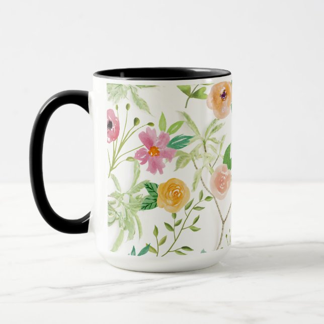 Shabby Chic Blommig Mugg (Vänster)