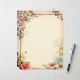 Shabby Chic Blommig Scrapbook Pappersvaror