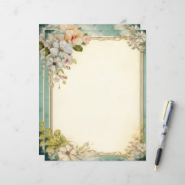 Shabby Chic Blommig Skrot Journal Pappersvaror