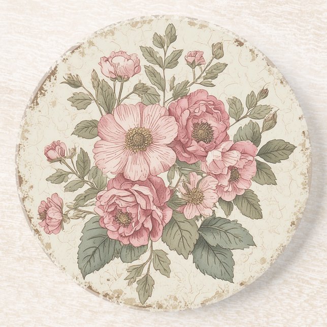 Shabby Chic Blommig Underlägg (Framsidan)