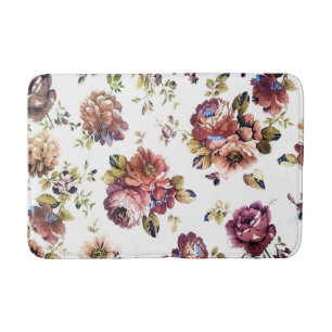 Shabby chic Blommigt Badrumsmatta