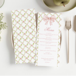 Shabby chic Blommigt Cute Rosa Bow Flicka Shower Meny