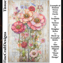 Shabby chic Blommigt Ephemera Rosa Red S7R Decoupa
