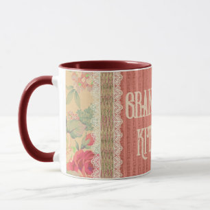 Shabby chic Blommigt Grandma's Kitchen Mugg