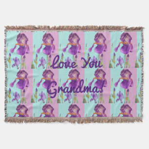 Shabby chic Blommigt Kärlek Du Grandma Throw Matta Filt